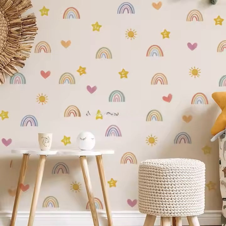 Love rainbow stars wall decoration sticker