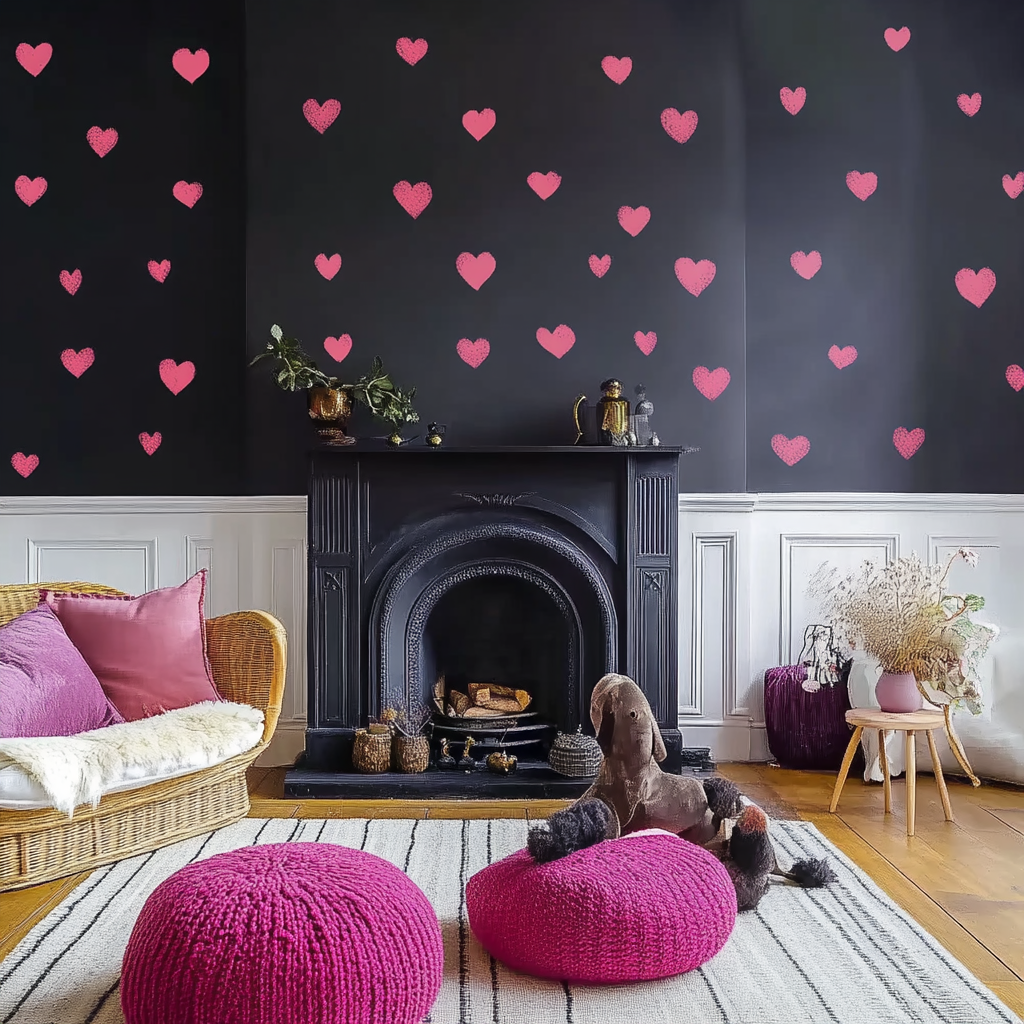 Cute Pink Heart Wall Decal